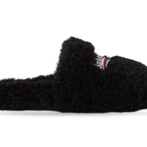 BB FUR SLIDES - BLACK
